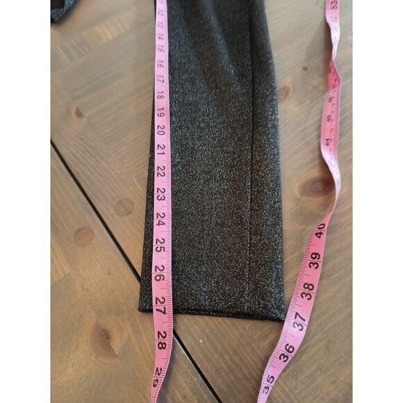 Loft Metallic Stretch Pants Women's Sz M Black Silver Skinny Leg Pull on Dressy - Picture 8 of 16